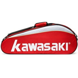 KAWASAKI 川崎 羽毛球包 单肩包 超大容量 独立鞋袋 6支装 TCC-047 红色