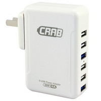 CRAB 酷博 KP05 6口 USB充电器 5V 6A 30W 白色