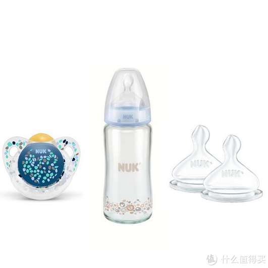 NUK 宽口玻璃奶瓶及奶嘴安抚奶嘴套装A
