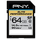  PNY 必恩威 Elite Performance UHS-1 64GB SD存储卡（读95M/s、写65M/s）　