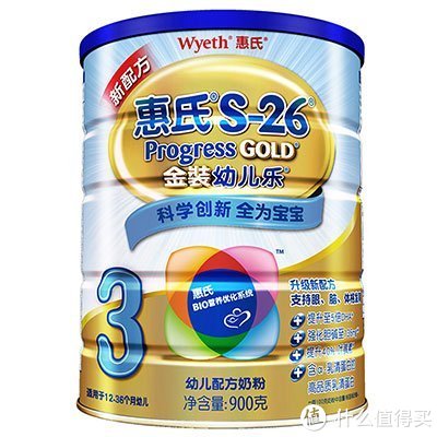 Wyeth 惠氏 S-26 金装 幼儿乐3段 12-36个月 配方奶粉 900g*3罐