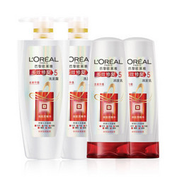 L'OREAL PARIS 巴黎欧莱雅 多效修复洗护套装（洗发露700ml*2+润发乳400ml*2）+贺本清 小甘菊润泽护手霜 20ml