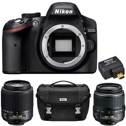 尼康 D3200 单反相机+18-55mm&amp;55-200mm双镜头套装 官翻版