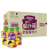 再特价：Heinz 亨氏 乐维滋果汁泥 苹果黑加仑120g*24袋
