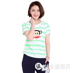 PAUL FRANK 大嘴猴 PF5075F 女式 条纹运动T恤 