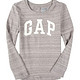 Gap徽标混色条纹长袖T恤
