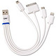 QIC CT4 USB四合一充电数据线 一分四扩展 白色 京东自营可自提