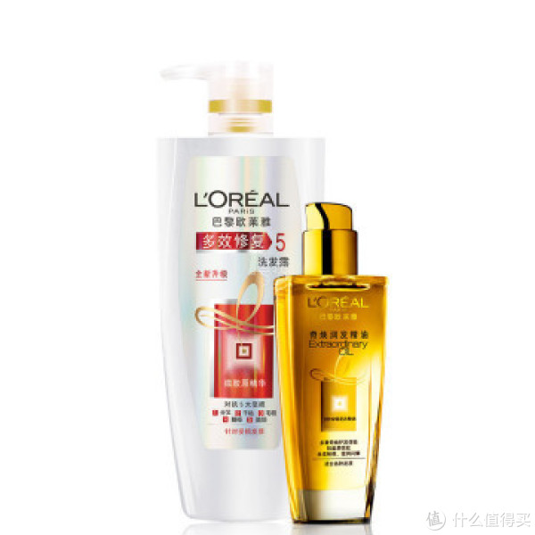 限区域:L'OREAL PARIS 巴黎欧莱雅 多效修复 洗发露 700ml+奇焕润发精油 100ml+角质顺滑 洗发露 700ml+角质顺滑 护发乳 200ml
