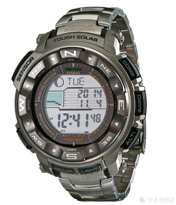 CASIO 卡西欧 PRW-3000-1ACR 登山系列 男款腕表（六局电波、三重感应、世界时间）