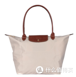 Longchamp 珑骧 女士Le Pliage系列经典折叠式尼龙长柄大号多色饺子包手提包/单肩包 1899  米色