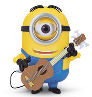 Minions Stuart Interacts with Guitar  弹吉他的小黄人（会说话/能摇摆）