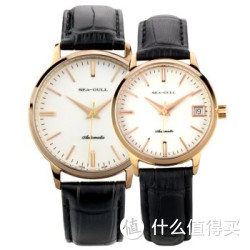 SeaGull 海鸥  商务休闲系列情侣对表自动机械表玫瑰金白盘皮带D519.101+D519.101L