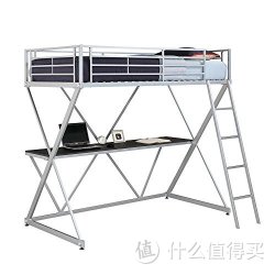 Z秒杀：DOREL乐瑞亚洲黑金刚书桌床 上床下书桌 公寓铁艺床(银灰色)5440196