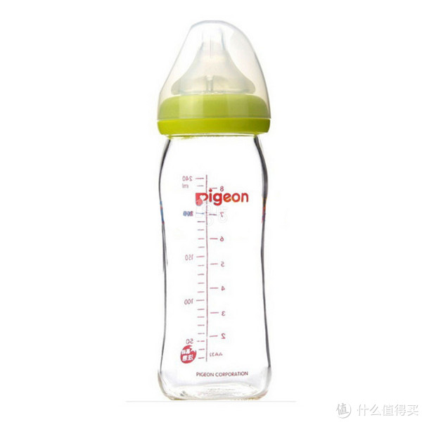 pigeon 贝亲 AA70 宽口径玻璃奶瓶 240ml 绿色