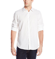 Calvin Klein Solid Texture Dobby Roll-Sleeve 男士衬衫