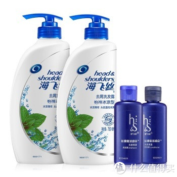 Head & Shoulders 海飞丝 去屑洗发露 怡神冰凉型 750ml*4瓶 + 丝源复活洗发露 50ml*2瓶 + 护发素 50ml*2瓶 + 夏士莲 沐浴露 400ml