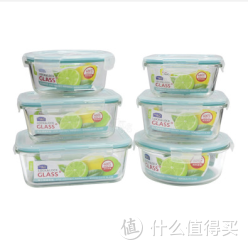 LOCK&amp;LOCK 乐扣乐扣 格拉斯耐热玻璃保鲜盒6件套 LLG851S010 
