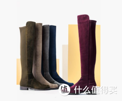 39码起：Stuart Weitzman 5050  Over-the-Knee 女款拼接过膝靴 酒红色