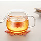 Nonxis玻璃杯 带盖水果泡花茶杯 办公过滤耐高温透明水杯子