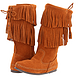 Minnetonka  2-Layer Fringe 双层流苏女靴