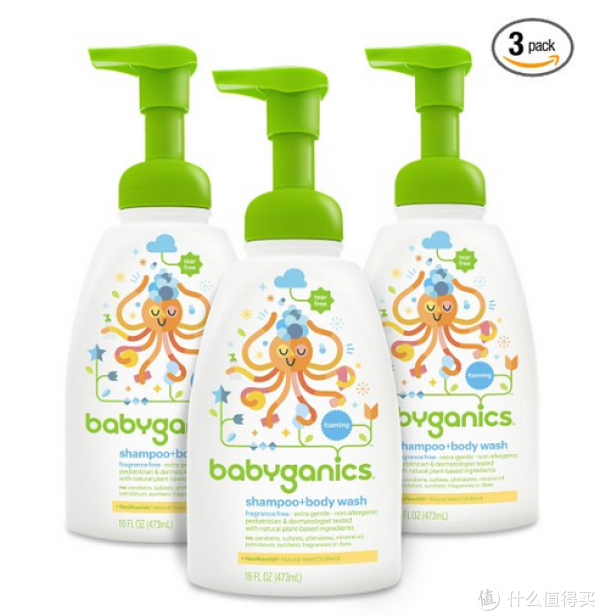 BabyGanics 甘尼克宝宝 Fun Shampoo + Body Wash 宝宝泡泡沐浴洗发二合一 橙花味 473ml*3瓶
