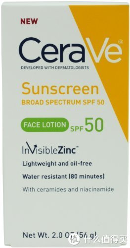 凑单品：CeraVe SPF 50 Sunscreen Face Lotion 保湿防晒霜 56g