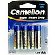 飞狮（Camelion） 超能碳性5号电池  R6P-BP4B  4节卡装