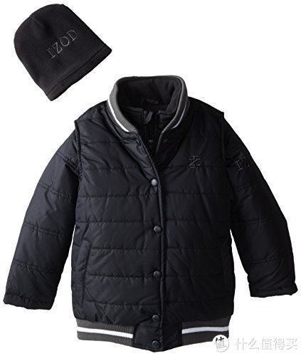 IZOD Puffer Vest and Dual Coat Systems  男童套装（夹克+帽子）