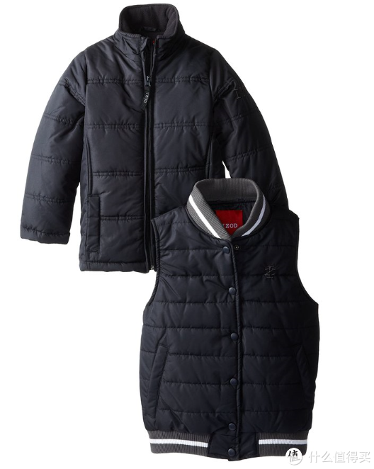 IZOD Puffer Vest and Dual Coat Systems  男童套装（夹克+帽子）