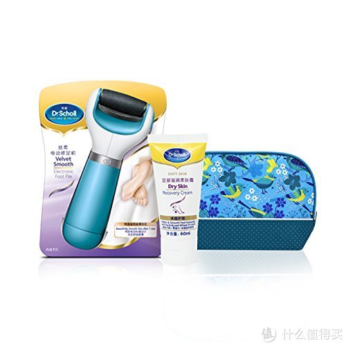 Dr. Scholl's 爽健 丝柔电动修足机+足部滋润柔肤霜60ml+化妆包