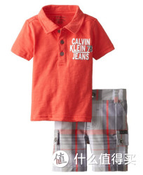 Calvin Klein Polo with Plaid Cargo 男童套装