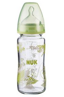 NUK 宽口径 玻璃彩色奶瓶 240ML