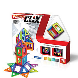 Powerclix 磁力片搭建系统玩具 经典框架系列 (36件)   