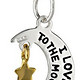 Two-Tone "I Love You To The Moon and Back" Moon and Star Pendant Necklace, 18"