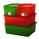 禧天龙Citylong 塑料收纳盒套装储物盒桌面百纳箱收纳箱超值4件套 2大2小 石榴红橄榄石0716