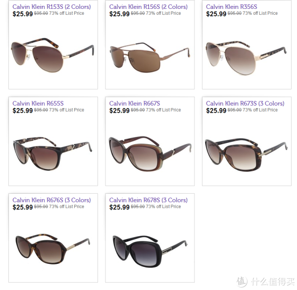 海淘活动:woot Calvin Klein 精选太阳镜