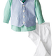 NAUTICA 诺帝卡 Baby Boys' Solid Oxford Vest Set 童款 西服马甲套装（12个月）