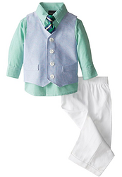 NAUTICA 诺帝卡 Baby Boys' Solid Oxford Vest Set 童款 西服马甲套装（12个月）