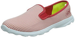 Skechers 斯凯奇 GO SLEEK系列 女 时尚航海风条纹网布一脚蹬休闲鞋  13705C