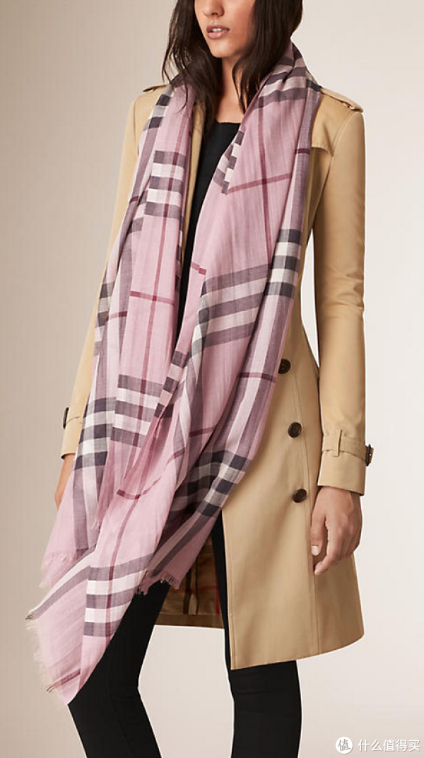 BURBERRY 博柏利 Check Wool Silk scarf  丝毛混纺纱巾