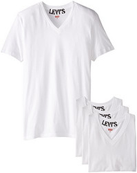 限尺码：Levi's 李维斯 Men's 100 Series 4-Pack V-Neck T-Shirt