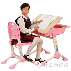心家宜 可升降学习桌椅组合套装 环保健康 乖巧粉