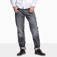 限尺码：Levi's 李维斯 505系列 00505-1201 男士舒适直脚做旧牛仔裤