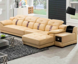 思巧 F02 真皮沙发  头层真皮简约可调节头枕沙发组合 4米