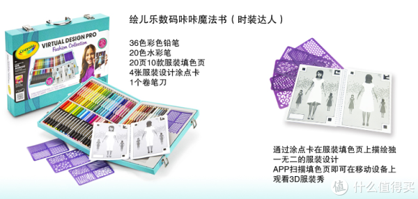Prime会员专享:Crayola 绘儿乐 Virtual Design Pro-Fashion Set 数码咔咔 时尚服装 水彩笔铅笔绘画套装