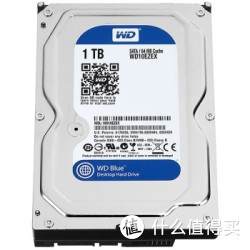WD 西部数据 蓝盘 1TB SATA6Gb/s 7200转64M 台式机硬盘(WD10EZEX)