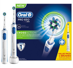 BRAUN 博朗Oral-B Pro650 电动牙刷 *2套装