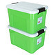 艾莱雅（ailaiya）塑料加固收纳百纳储物整理箱（大号）45L 超值2个装 绿色 Z1252