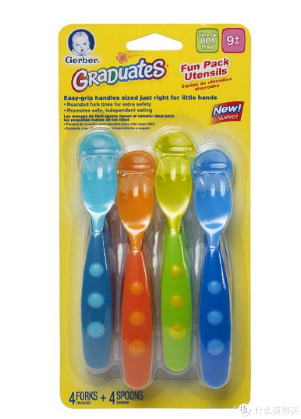 凑单品：Gerber 嘉宝 Graduates Fun Pack Utensils 儿童餐具 叉勺套装 2*4组
