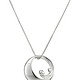 Sterling Silver Mobius Circle with Mother Child Silhouette 女款925纯银项链